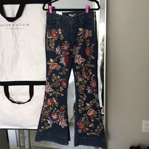 Alice + Olivia Ryley 30 Embellished LowRise Jeans